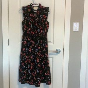 Kate Spade Black floral midi summer dress